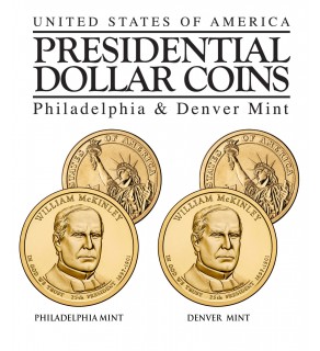 WILLIAM McKINLEY 2013 Presidential $1 Dollar 2-Coin US Mint Set - BOTH P&D MINT