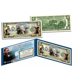MARTIN LUTHER KING (MLK) - 50th Anniversary - Official Legal Tender U.S. Colorized $2 Bill