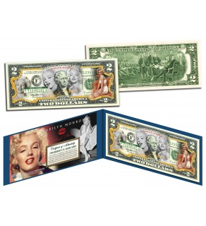 MARILYN MONROE - Multi-Image - Legal Tender U.S. Colorized $2 Bill - Officially Licensed
