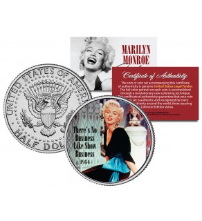 Marilyn Monroe " NO BUSINESS LIKE SHOW BUSINESS " Movie JFK Kennedy Half Dollar US Colorized Coin - Officially Licensed