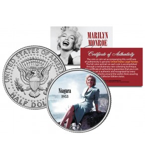 Marilyn Monroe " NIAGARA " Movie JFK Kennedy Half Dollar US Colorized Coin - Officially Licensed