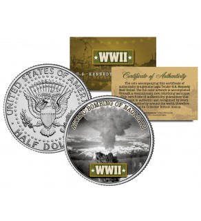 World War II - ATOMIC BOMBING OF NAGASAKI - JFK Kennedy Half Dollar U.S. Coin
