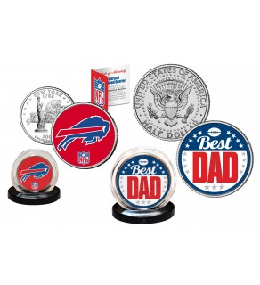 Best Dad - BUFFALO BILLS 2-Coin Set U.S. Quarter & JFK Half Dollar - NFL Officially Licensed