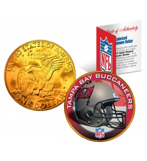 TAMPA BAY BUCS NFL 24K Gold Plated IKE Dollar US Colorized Coin - Officially Licensed