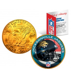 JACKSONVILLE JAGUARS NFL 24K Gold Plated IKE Dollar US Colorized Coin - Officially Licensed