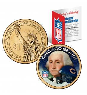 CHICAGO BEARS NFL Presidential $1 Dollar US Colorized Coin - Officially Licensed