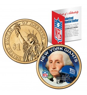 NEW YORK GIANTS NFL Presidential $1 Dollar US Colorized Coin - Officially Licensed