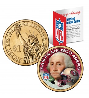SAN FRANCISCO 49ERS NFL Presidential $1 Dollar US Colorized Coin - Officially Licensed