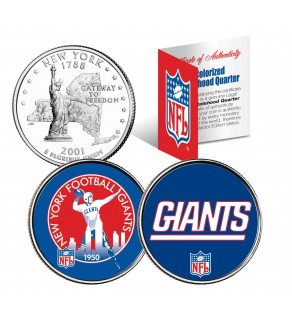 NEW YORK GIANTS - Retro & Team Logo - New York Quarters 2-Coin U.S. Set - NFL Officially Licensed