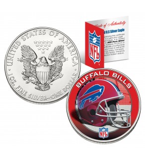 BUFFALO BILLS 1 Oz American Silver Eagle $1 US Coin Colorized - NFL LICENSED
