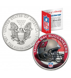 TAMPA BAY BUCS 1 Oz American Silver Eagle $1 US Coin Colorized - NFL LICENSED