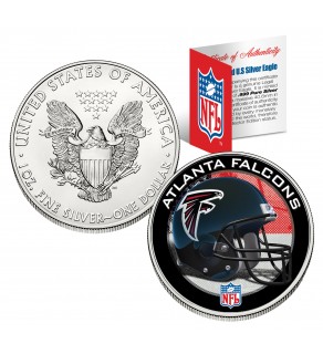 ATLANTA FALCONS 1 Oz American Silver Eagle $1 US Coin Colorized - NFL LICENSED