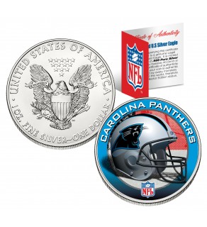 CAROLINA PANTHERS 1 Oz American Silver Eagle $1 US Coin Colorized - NFL LICENSED
