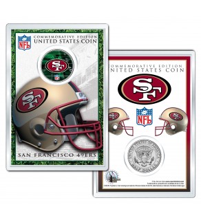 SAN FRANCISCO 49ERS Field NFL Colorized JFK Kennedy Half Dollar U.S. Coin w/4x6 Display