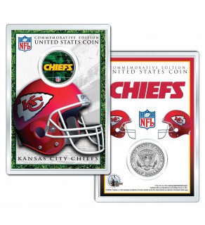 KANSAS CITY CHIEFS Field NFL Colorized JFK Kennedy Half Dollar U.S. Coin w/4x6 Display