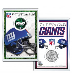 NEW YORK GIANTS Field NFL Colorized JFK Kennedy Half Dollar U.S. Coin w/4x6 Display