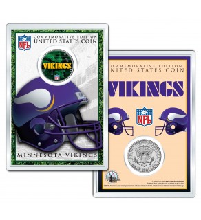 MINNESOTA VIKINGS Field NFL Colorized JFK Kennedy Half Dollar U.S. Coin w/4x6 Display