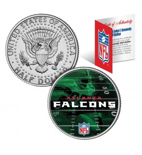 ATLANTA FALCONS Field JFK Kennedy Half Dollar US Colorized Coin - NFL Licensed