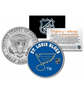 ST. LOUIS BLUES NHL Hockey JFK Kennedy Half Dollar U.S. Coin - Officially Licensed