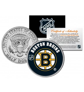 BOSTON BRUINS NHL Hockey JFK Kennedy Half Dollar U.S. Coin - Officially Licensed