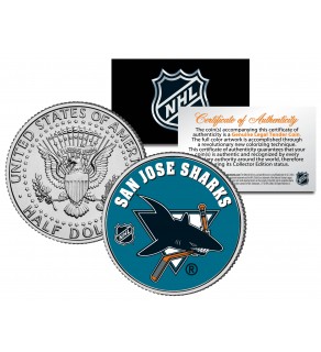 SAN JOSE SHARKS NHL Hockey JFK Kennedy Half Dollar U.S. Coin - Officially Licensed