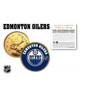 EDMONTON OILERS NHL Hockey 24K Gold Plated Canadian Quarter Colorized Coin - Officially Licensed