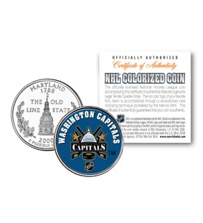 WASHINGTON CAPITALS NHL Hockey Maryland  Statehood Quarter U.S. Colorized Coin - Officially Licensed