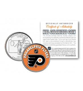 PHILADELPHIA FLYERS NHL Hockey Pennsylvania Statehood Quarter U.S. Colorized Coin - Officially Licensed