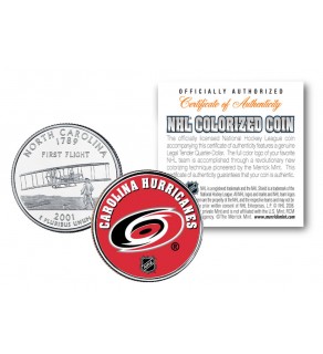 CAROLINA HURRICANES NHL Hockey North Carolina Statehood Quarter U.S. Colorized Coin - Officially Licensed
