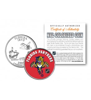 FLORIDA PANTHERS NHL Hockey Florida Statehood Quarter U.S. Colorized Coin - Officially Licensed
