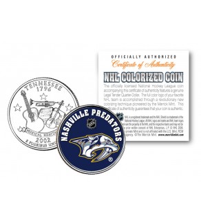 NASHVILLE PREDATORS NHL Hockey Tennessee Statehood Quarter U.S. Colorized Coin - Officially Licensed
