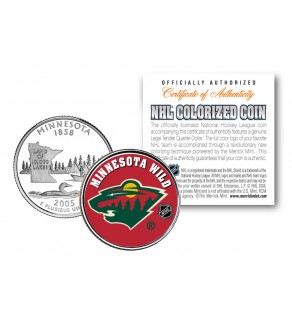 MINNESOTA WILD NHL Hockey Minnesota Statehood Quarter U.S. Colorized Coin - Officially Licensed