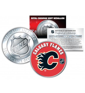 CALGARY FLAMES Royal Canadian Mint Medallion NHL Colorized Coin - Officially Licensed