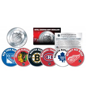 THE ORIGINAL SIX Teams NHL Royal Canadian Mint Medallions 6-Coin Set - Officially Licensed