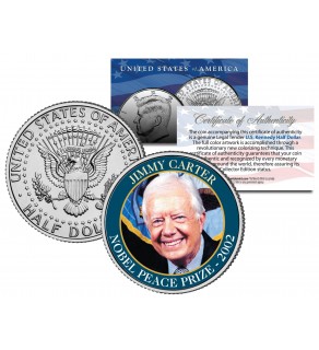 JIMMY CARTER - 2002 NOBEL PEACE PRIZE - Colorized JFK Kennedy Half Dollar U.S. Coin