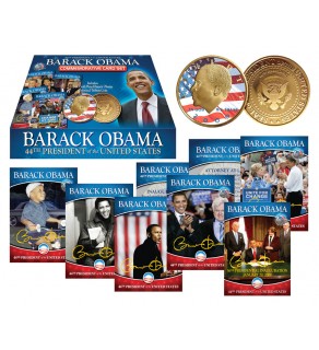BARACK OBAMA Complete 50-Card Set plus 44-Card Set with 24K Gold Plated Coin 
