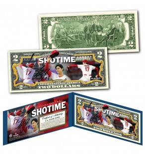 SHOHEI OHTANI Shotime Officially Licensed Genuine Legal Tender Colorized U.S. $2 Bill - Officially Licensed