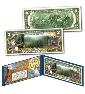 GREAT SMOKY MOUNTAINS NATIONAL PARK Tennessee Genuine Legal Tender $2 Bill