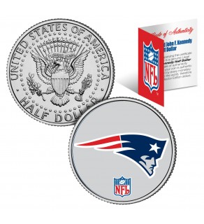 NEW ENGLAND PATRIOTS NFL JFK Kennedy Half Dollar US Colorized Coin - Officially Licensed