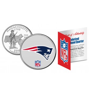 NEW ENGLAND PATRIOTS NFL Massachussetts US Statehood Quarter Colorized Coin  - Officially Licensed