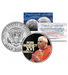 POPE BENEDICT XVI Colorized JFK Kennedy Half Dollar U.S. Coin - 265th Pope