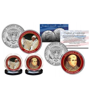POPE FRANCIS - First U.S. Canonization - JFK Half Dollar 2-Coin Set - SAINT JUNIPERO SERRA