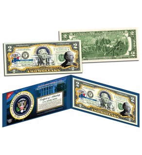 GROVER CLEVELAND * 24th U.S. President * Colorized Presidential $2 Bill U.S. Genuine Legal Tender