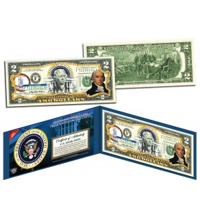 JAMES MADISON * 4th U.S. President * Colorized Presidential $2 Bill U.S. Genuine Legal Tender