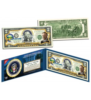 WILLIAM HOWARD TAFT * 27th U.S. President * Colorized Presidential $2 Bill U.S. Genuine Legal Tender
