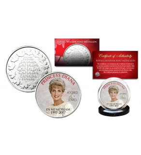 PRINCESS DIANA 1997-2017 20th ANNIVERSARY Royal Canadian Mint Medallion Crown Coin
