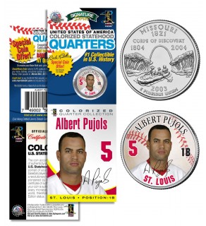 ALBERT PUJOLS St Louis Cardinals Official Missouri Statehood U.S. Quarter Coin in Promotional Rare Unopened Sealed Packaging 