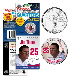 JIM THOME Philadelphia Phillies Official Pennsylvania Statehood U.S. Quarter Coin in Promotional Rare Unopened Sealed Packaging 