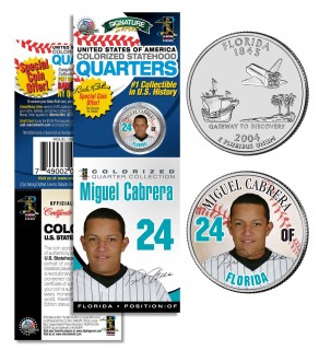 MIGUEL CABRERA Florida Marlins Official Florida Statehood U.S. Quarter Coin in Promotional Rare Unopened Sealed Packaging 
