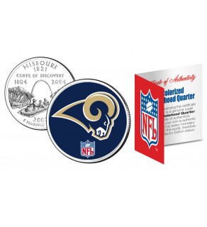 ST. LOUIS RAMS NFL Missouri US Statehood Quarter Colorized Coin  - Officially Licensed